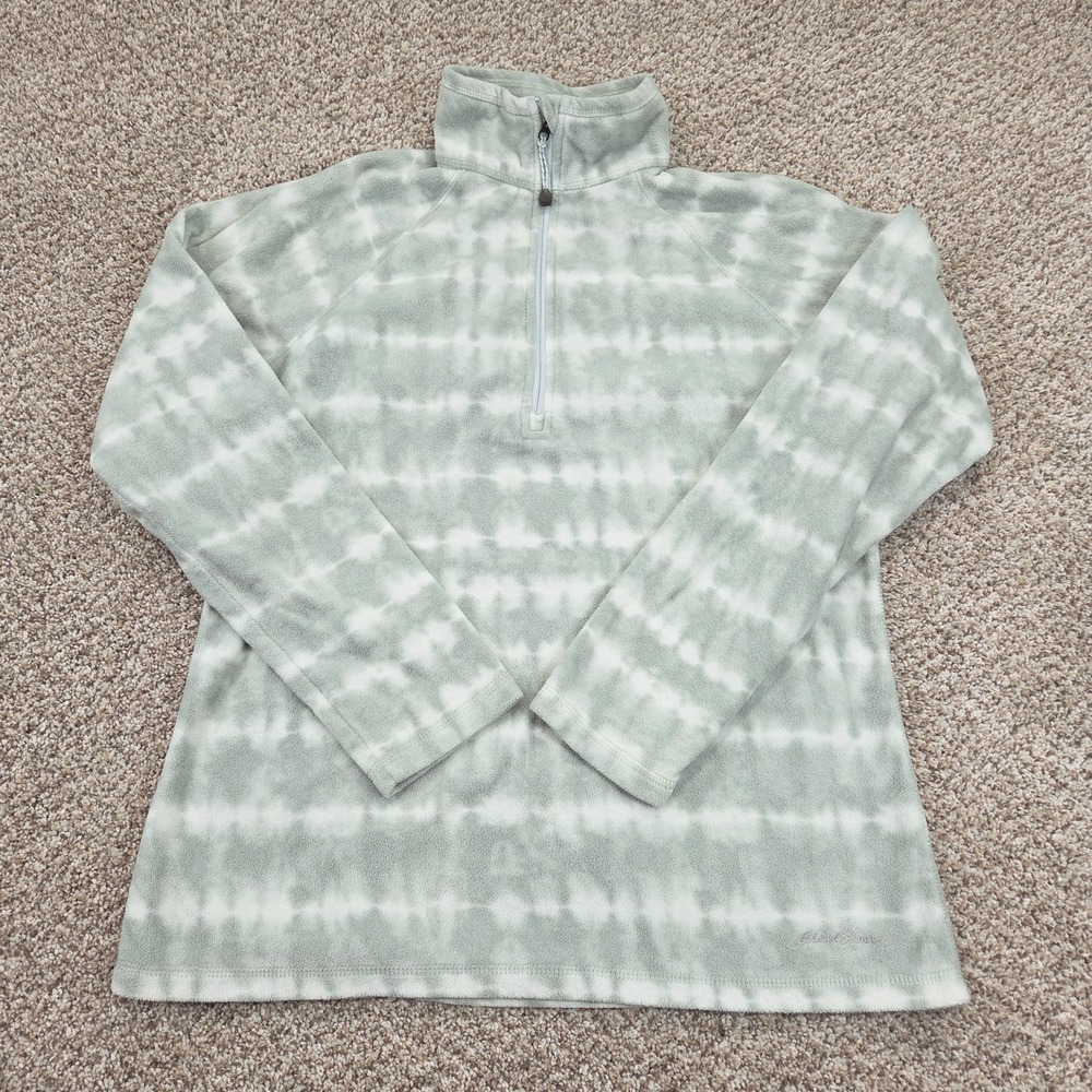 Eddie Bauer 1/4 zip‎ Pullover Womans Quest Fleece Tie Dye Size PM Petite Medium